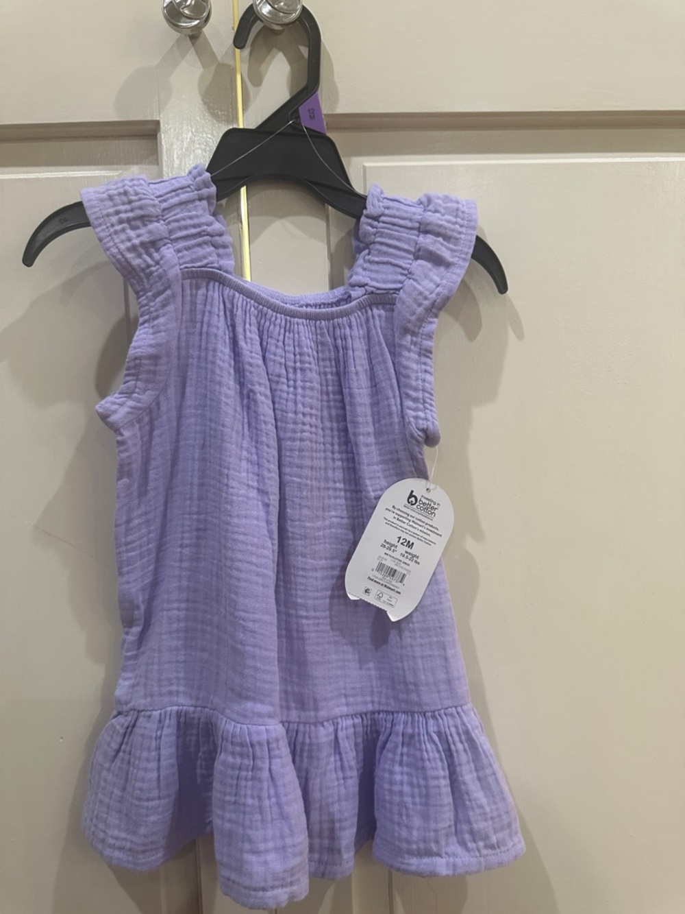 wonder nation Lilac Ruffle Sleeve Gauze Dress for Kids